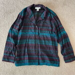 Women’s Vintage Judith Hart Blue and Purple Patterned Blouse‎